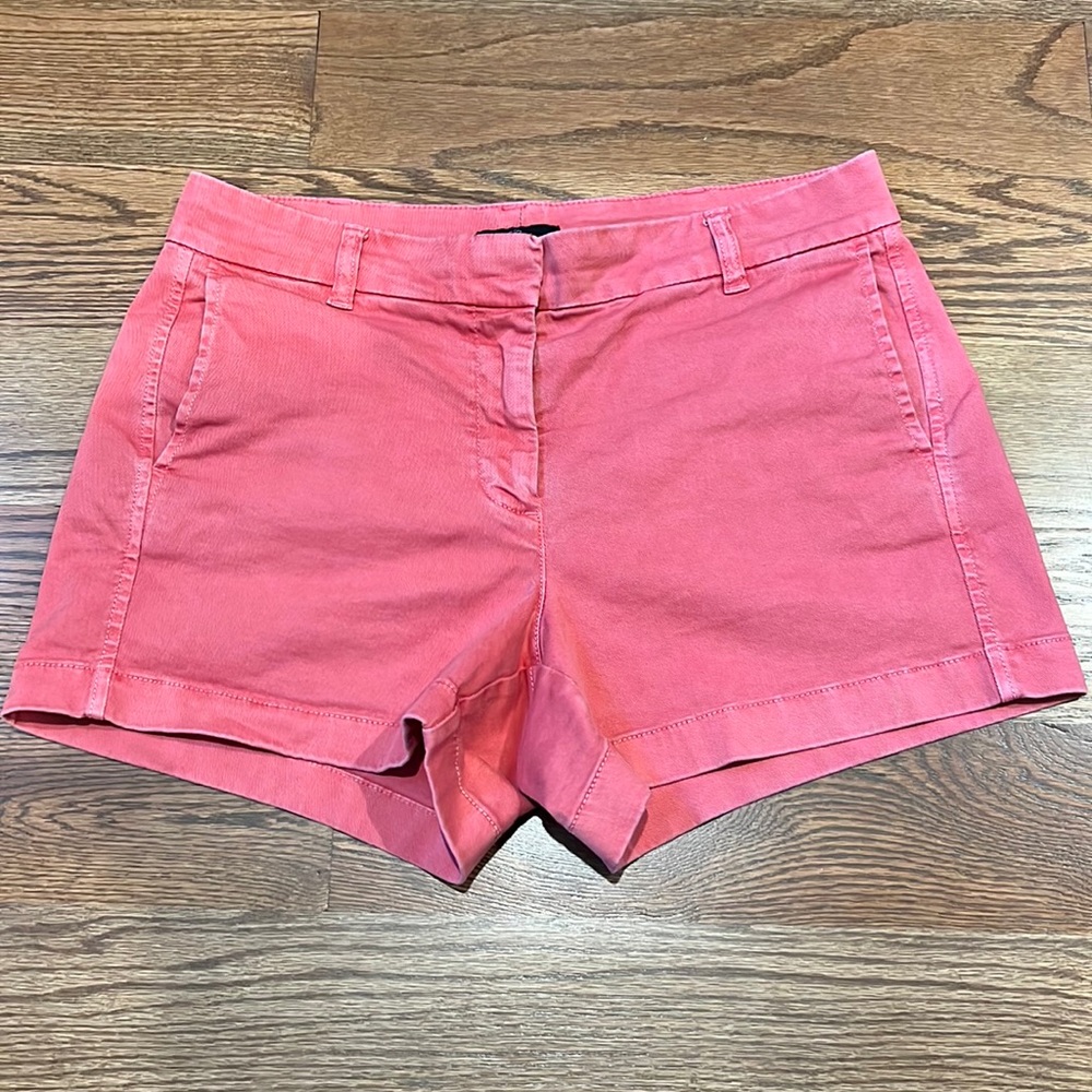 J. Crew chino shorts, size 4, weathered red, 4”,  great condition.